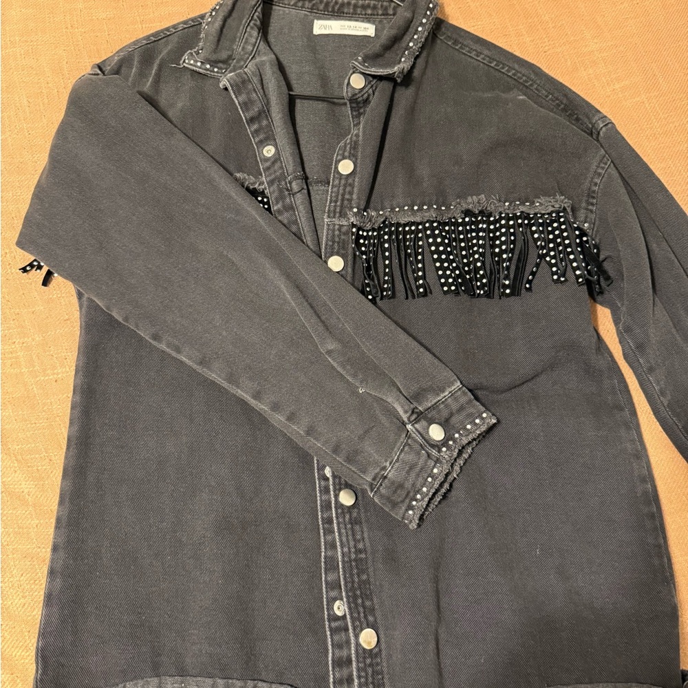 Zara Black Denim Shirt - Picture 3 of 4